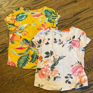 2 floral tees, 3T. Old Navy